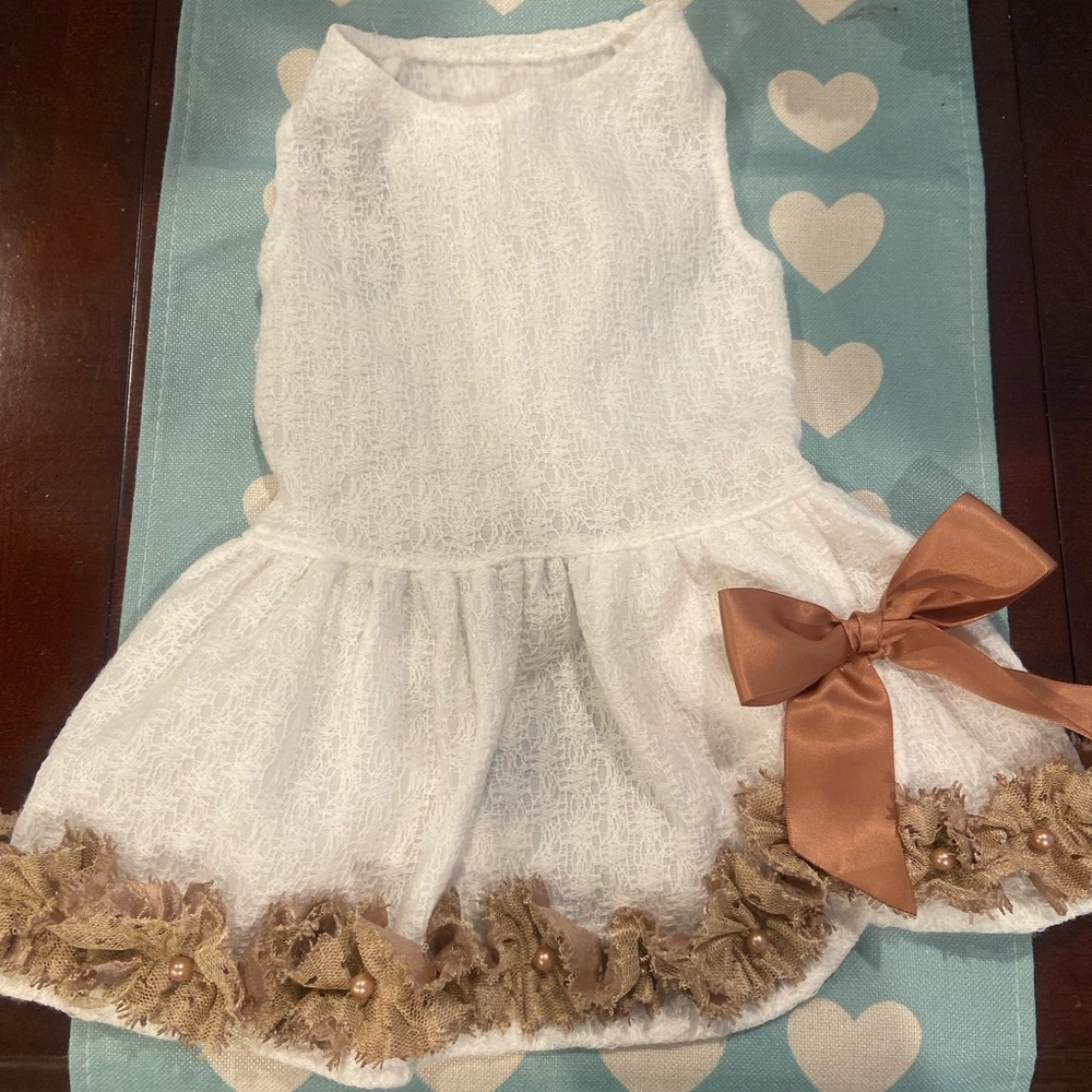Fitwarm Beautiful Elegant White Dress w/ Bow